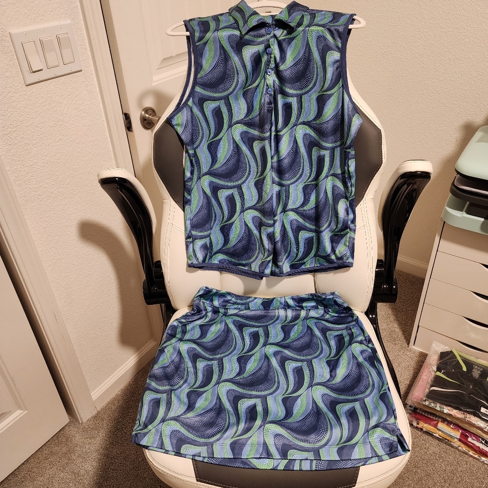 Greg Norman women's L skort and XL golf shirt MATCHING SET. Item 081224XX - Picture 3 of 12